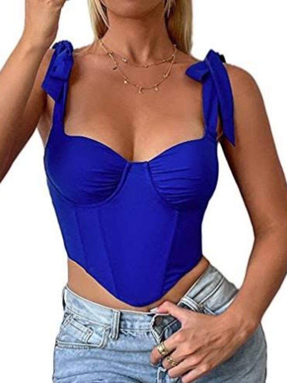 Parthea Royal blue corset top size large